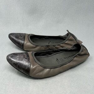 Tamaris Ballet Flats Brown Leather Cap Toe Slip On Shoes Women’s Size 41 US 9.5